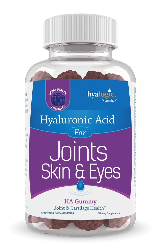 Hyalogic Hyaluronic 산 Gummies 혼합 Berry 풍미 HA Gummies – 성인을 위한 글루텐 자유로운 거미 비타민 - 합동, 피부 & 눈 (30 조사)를 위한 HA 보충교재