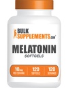 BulkSupplements.com 멜라토닌 10 mg Softgels - 성인, 수면 보충을위한 멜라토닌 - 10mg 멜라토닌, 글루텐 무료, 봉사 당 1 Softgel, 120 개 (팩 1)