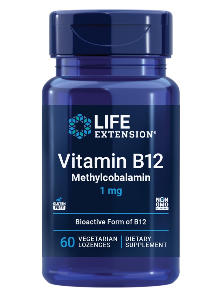 생활 연장 비타민 B12 Methylcobalamin, Nerve 건강 보충교재, Cognitive 지원, 에너지 비타민, methylcobalamin B12, 1 mg의 빨리 녹고는, 채식주의자, 60 lozenges