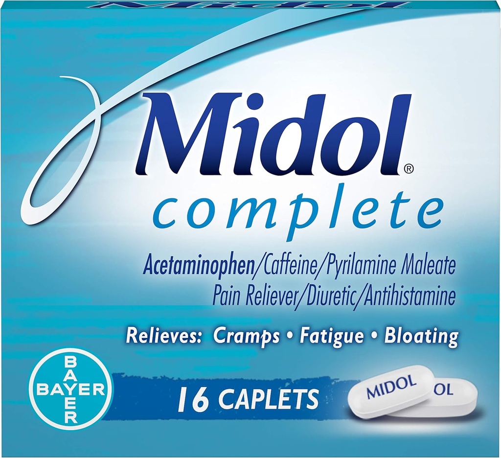 Midol Complete Caplets - 16 모자, 3 팩