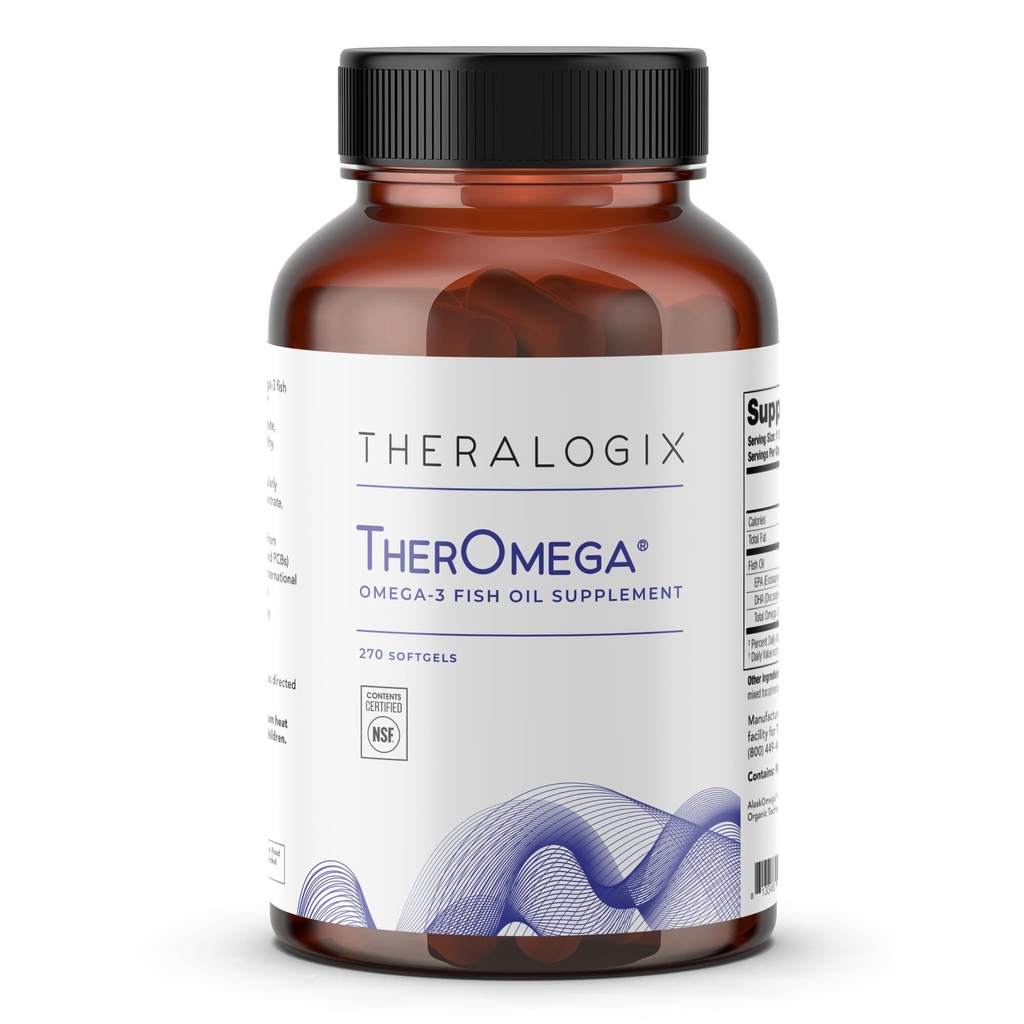 Theralogix TherOmega Omega-3 물고기 기름 보충교재 - 지원 심장, 뇌, 면역 및 합동 건강* - 야생 알래스카 Pollock에서 700 mg DHA & EPA - 지속 가능한 Sourced - NSF 인증 - 270 Softgels