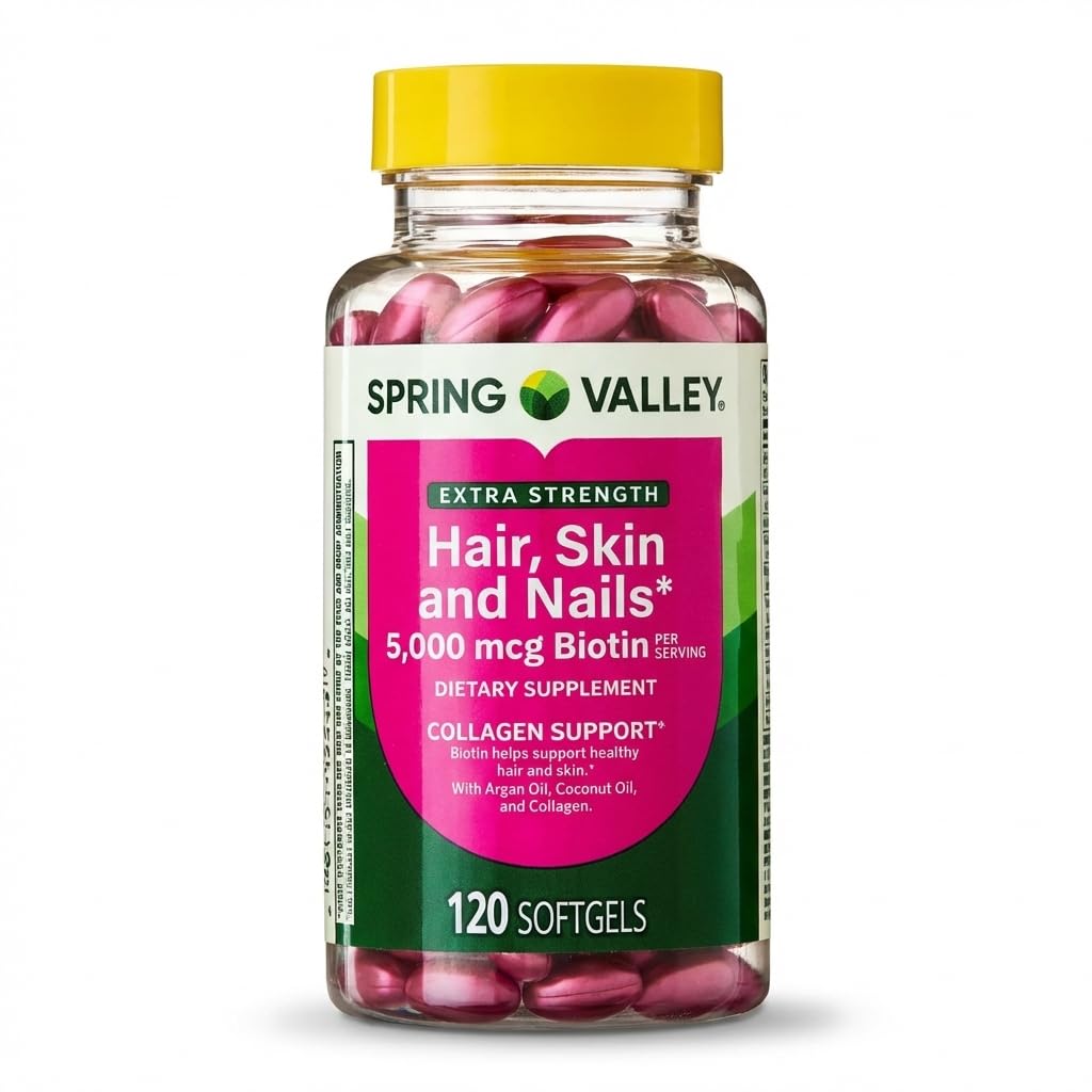 봄 밸리 여분 힘 머리, 피부 & 못 Dietry 보충교재 120ct 5000 mcg
