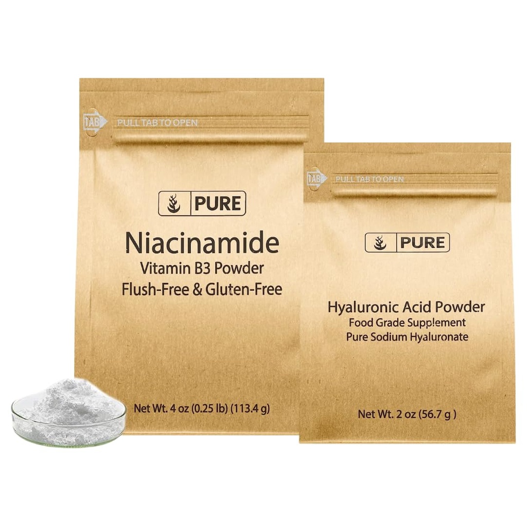 PURE ORIGINAL INGREDIENTS Hyaluronic 산과 Niacinamide 뭉치, 각종 크기, 홍조 자유로운, 정밀한 분말