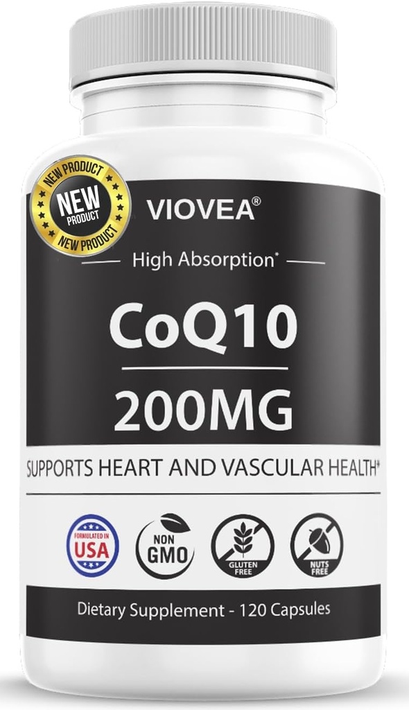 CoQ10 - 미국, 120의 캡슐, 200mg (4 달 공급), 매우 높은 흡수 Coenzyme Q10 보충교재에서 만드는 - 심장, 혈관 건강 및 에너지 부스트를 위한 산화 방지제