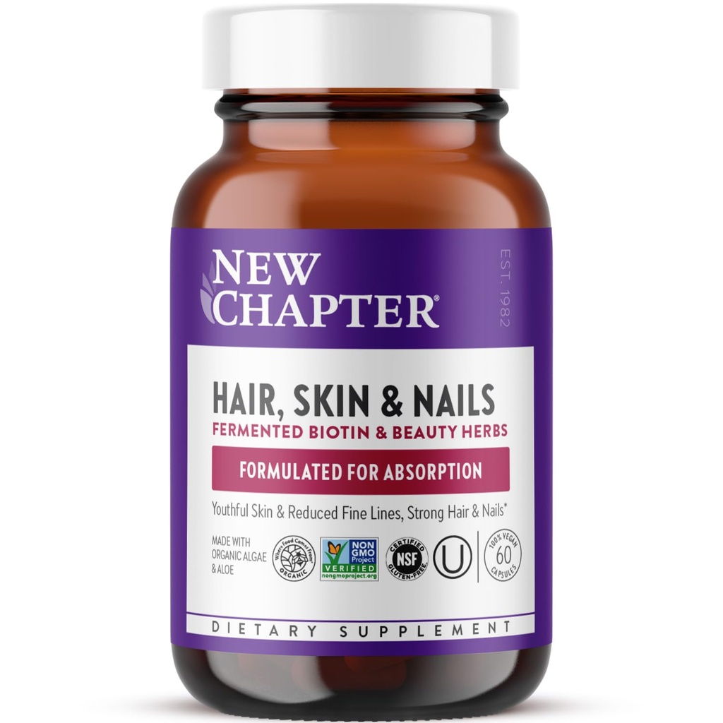 새로운 장 Biotin 보충교재, Vegan 머리 피부 및 발효된 Biotin + Astaxanthin를 가진 못 비타민 - 60 조사