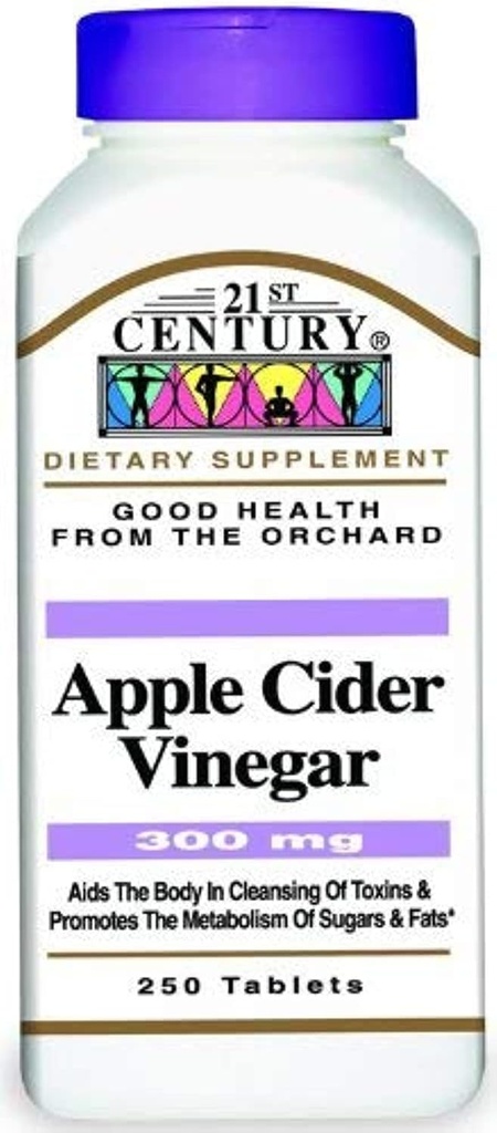 21세기 애플 Cider Vinegar 300mg 정제, 250 개 (팩 2)