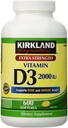 Kirkland 여분 힘 비타민 D-3 2000 IU 600 연약한 젤
