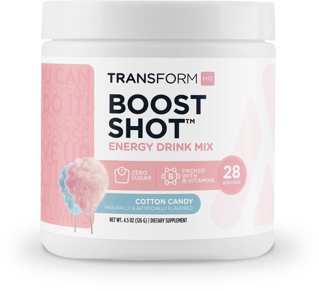 TransformHQ 부스트 샷 (28 서빙, 코튼 캔디) | 충돌없이 에너지 - 글루텐 무료, 비 GMO