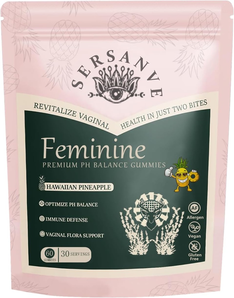여성 건강, 하와이 파인애플 맛, 비건, 글루텐 프리, 여성 활력 및 Gut 건강 지원 - 60 Gummies (1)