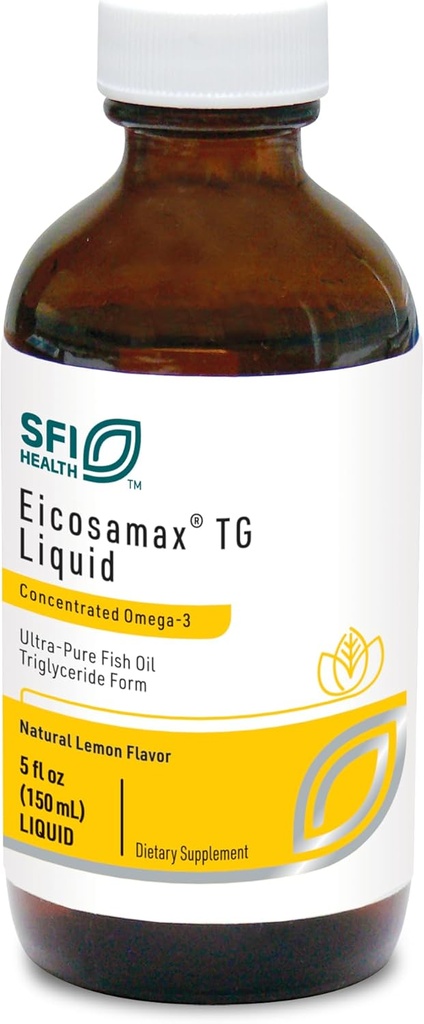Klaire Labs SFI 건강 Eicosamax TG 물고기 기름 - EPA/DHA를 가진 매우 순수한 Omega-3 물고기 기름 알약 - 지속가능한 sourced - No Fishy Burps 또는 Aftertaste를 위한 자연적인 레몬 풍미 (30 서빙/5개 fl oz)