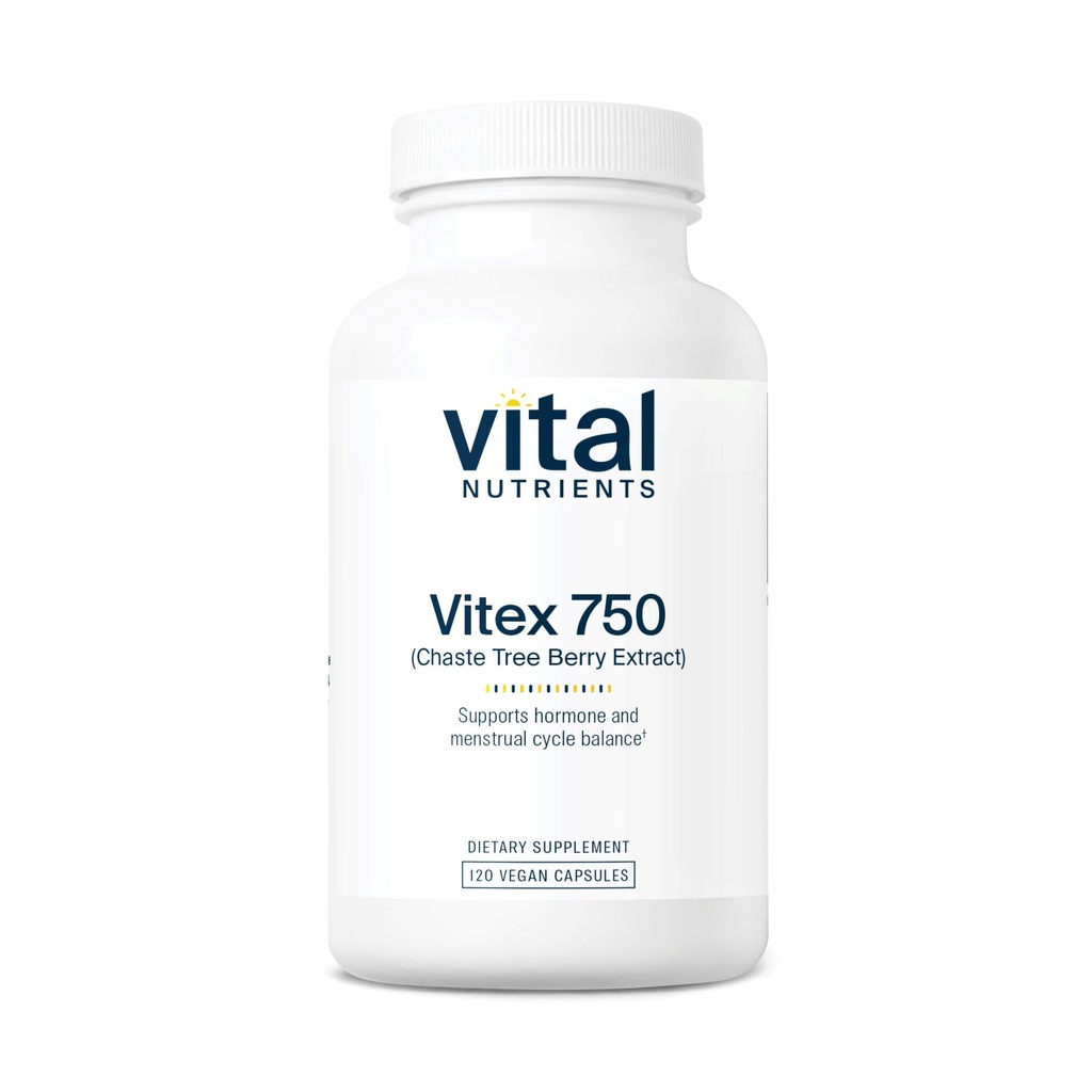 Vital Nutrients Vitex 750 | 750mg Chaste Tree Berry Extract | 호르몬, 불임 및 생리주기 밸런스 지원 | 글루텐, 낙농장, 콩 무료 | 비 GMO | 120 캡슐
