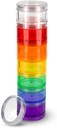 7 Day Medicine Pill 주최자 - Stackable Pill Box - 작은 정제 및 비타민 보충제에 적합, 한 곳에서 조직 된 일상 의학 유지 - 중간 - 레인보우