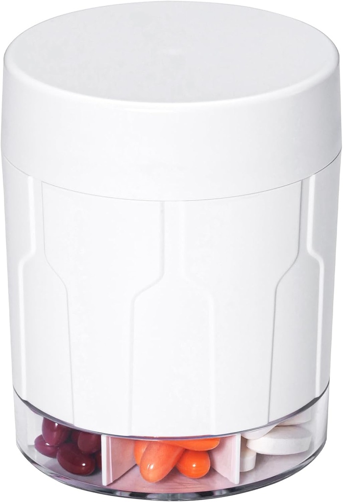 Betife Extra Large Supplement 주최자,Weekly Pill 주최자 병, 7 개의 대형 Compartments가있는 일일 Pill 분배기, 7 일 비타민 약물, 21 라벨 및 청소 브러시 (흰색) 개최 주최자
