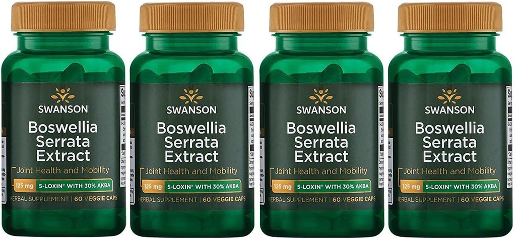 Swanson Boswellia Serrata 추출물 125 mg 60 Veg 모자 4 팩