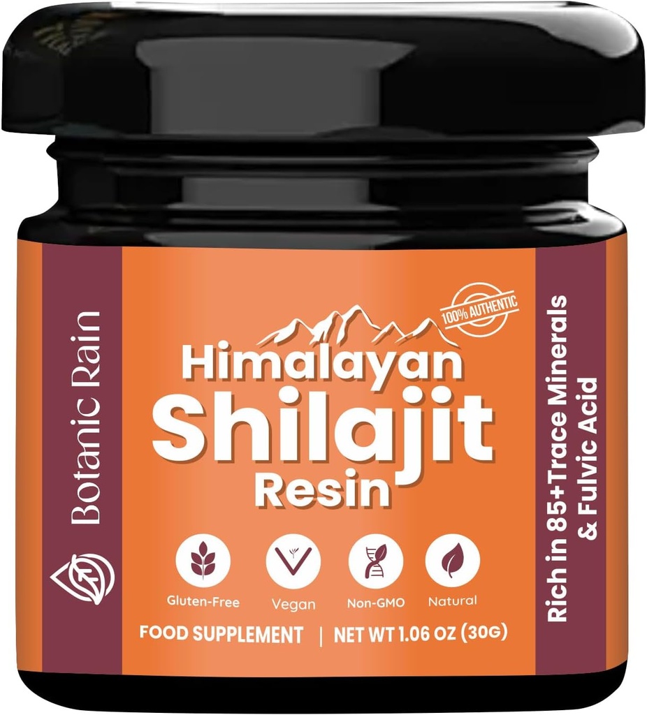 남자 & 여자를 위한 순수한 Himalayan Shilajit 수지, 85+ 추적 무기물, 에너지 부스트 & 면역 지원, Himalayan 수지 Ayurveda 제품을 위한 75%+ Fulvic 산 - 1.06 oz