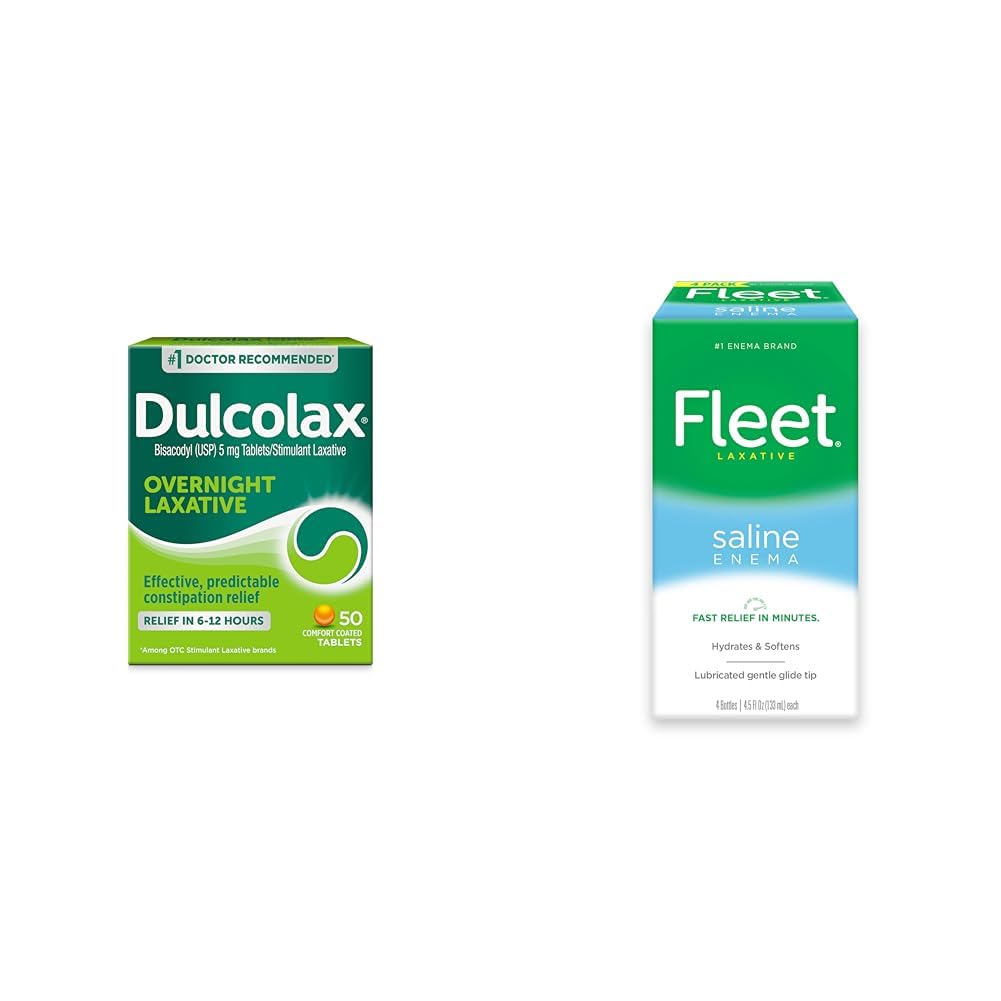 Dulcolax 하룻밤 구호 Laxative 50 조사 & 함선 성 Enema 성숙한 변비 구호 4 병