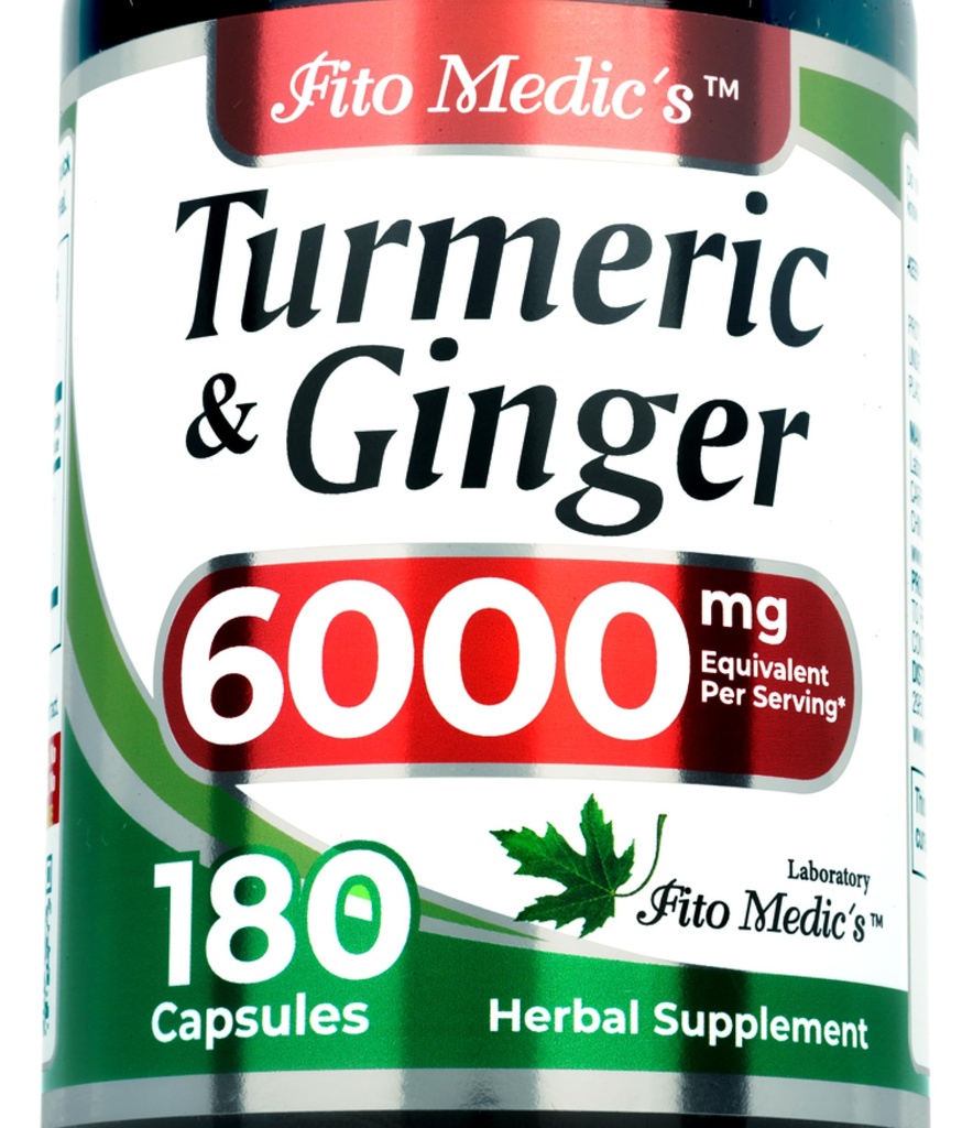 FITO MEDIC의 실험실 | 심황과 생강 | 6000 mg | 180 Cap | 매우 높은 흡수, s.