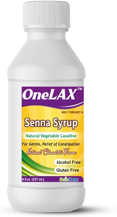 Senna Syrup | 자연적인 식물성 Laxative (8fl.oz 병) 자연적인 초콜렛 풍미, Gentle를 위한, 변비의 기복