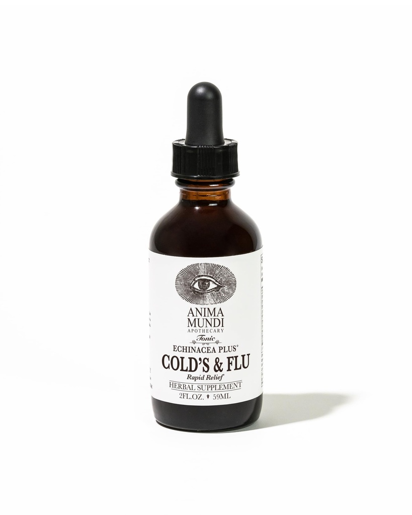Anima Mundi Apothecary Cold 's & Flu Tonic - Echinacea, Garlic, Turmeric Root & Fresh Ginger와 Immune 지원 액체 보충 (2oz / 60ml)