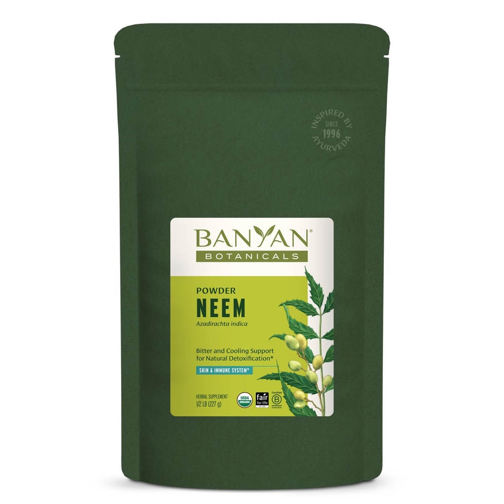 반얀 식물 Neem 분말 - 유기 Azadirachta Indica - 건강한 피부 & 혈액 * - 1/2 lb를 위한 Ayurvedic 허브를 순화하십시오. - 생활에 대 한 공정한 비 GMO Vegan