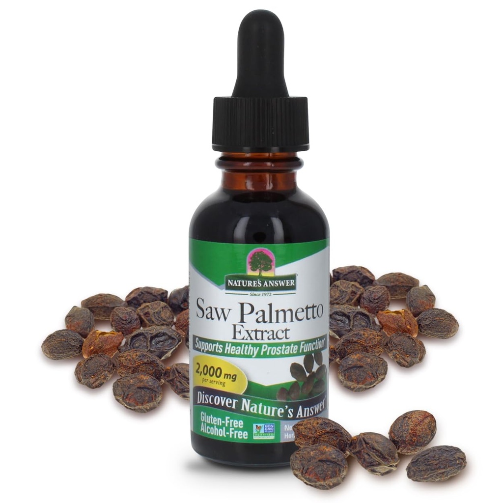 Nature's Answer Alcohol-Free Saw Palmetto Berry Extract, 1-Fluid Ounce | Prostate Support | Natural Urinary Health | 모발 성장 촉진