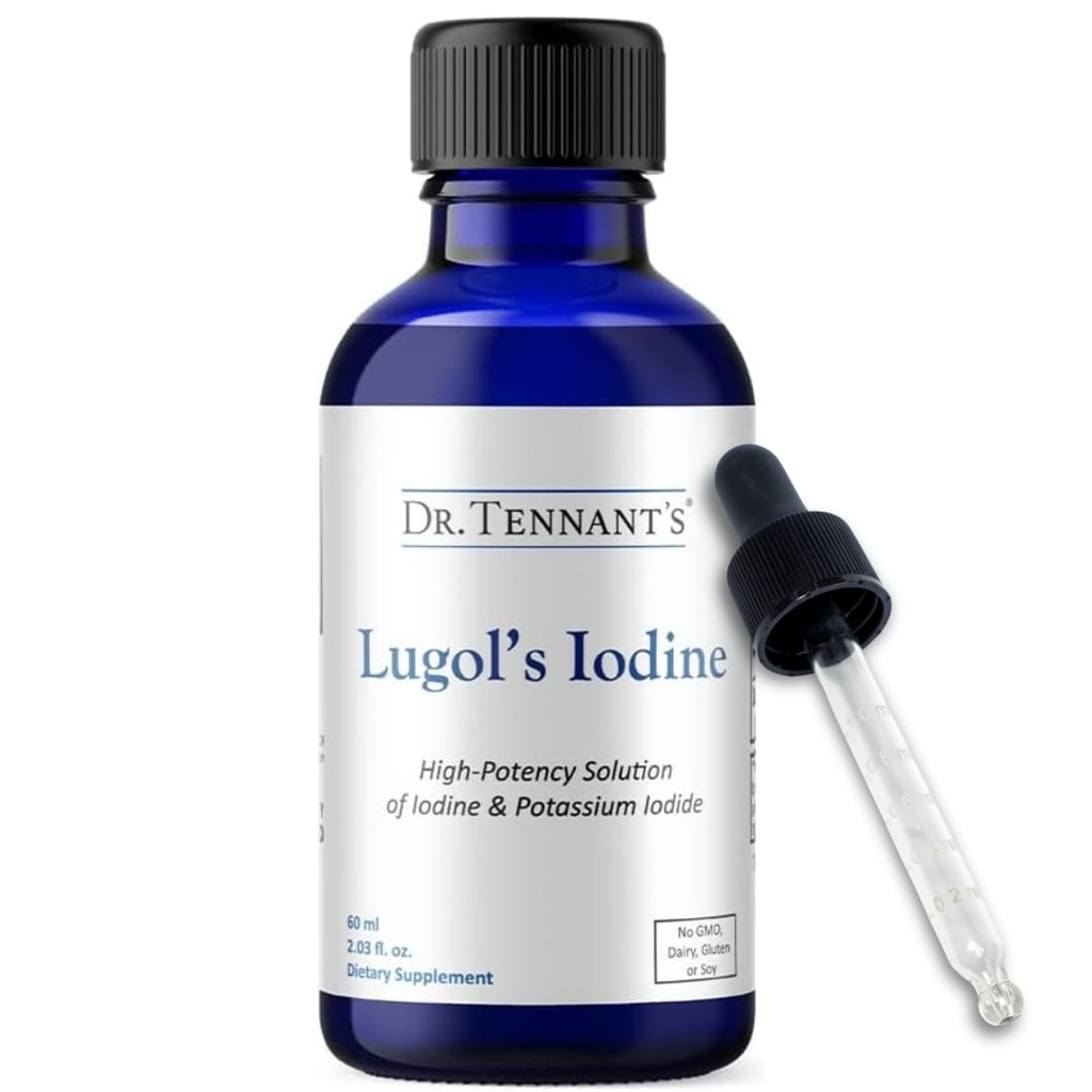 Tennant's Liquid Iodine Drops 2 Fl Oz | 칼륨이 함유 된 Lugol의 솔루션 | Thyroid Function, Hormonal Balance 및 면역
