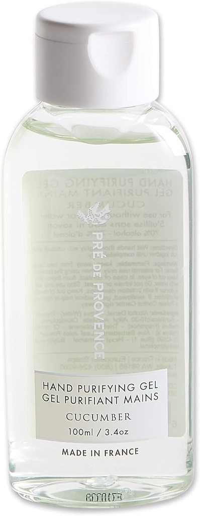 Pre de Provence Advanced Alcohol based Hand Sanitizer Gel Moisturizes & Softens Hands, 3.4 유체 Ounces, Cucumber