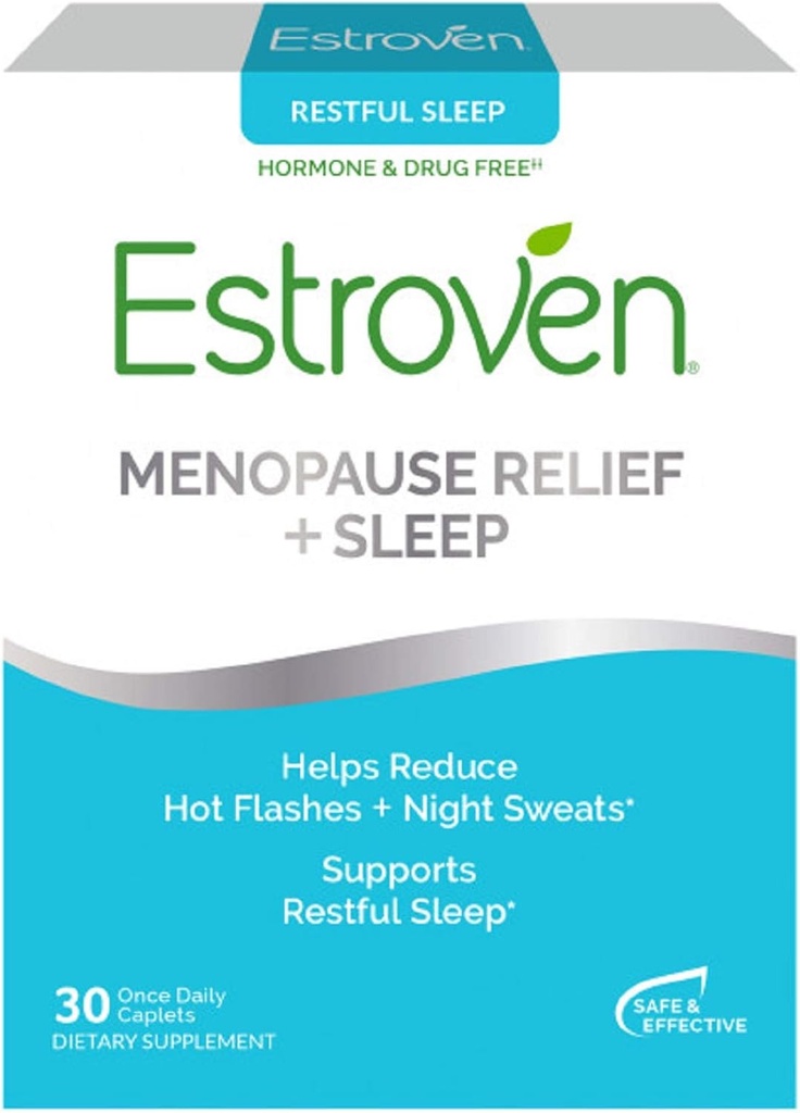 Estroven SLEEP COOL + CALM | Menopause Relief Dietary Supplement | 에스트로겐 무료** | 도움은 뜨거운 섬광 & 밤 땀을 감소시킵니다* | 30의 모자