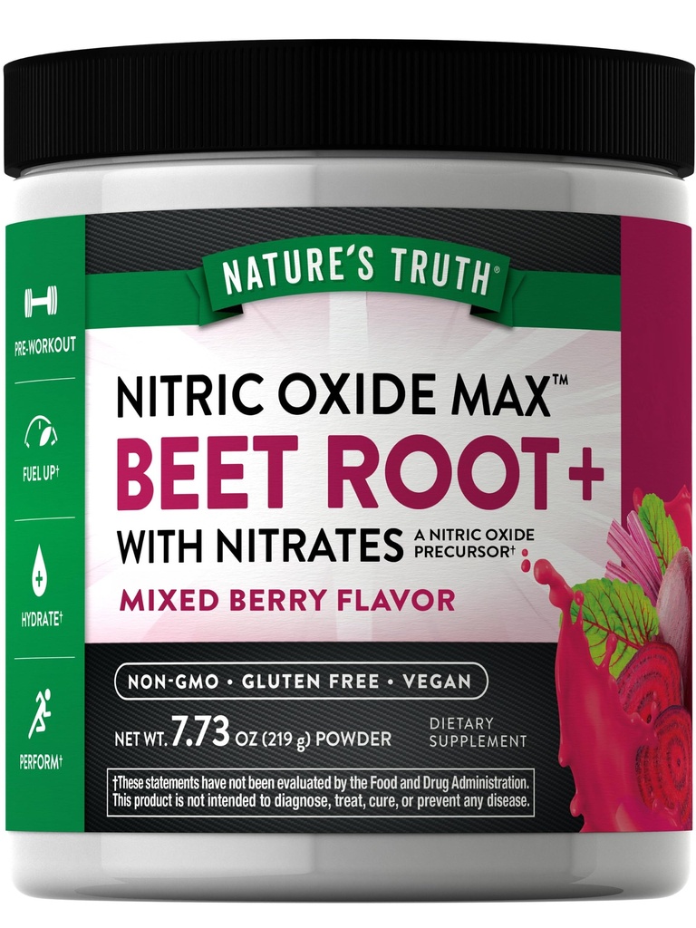 자연의 트렁크 뿌리 분말 | 7.73 oz | 남성과 여성을 위한 흉부 산화물 보충교재 | Vegan, Non-GMO & Gluten Free Pre-Workout | 혼합 베리 맛