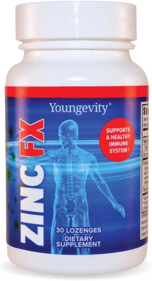 Youngevity 아연 Fx - 아연 + Trace 무기물 + Elderberry + Astragalus - Immune 지원 Chewable - 높게 흡수 가능 - 맛있게 - 30 Lozenges (포장 4)
