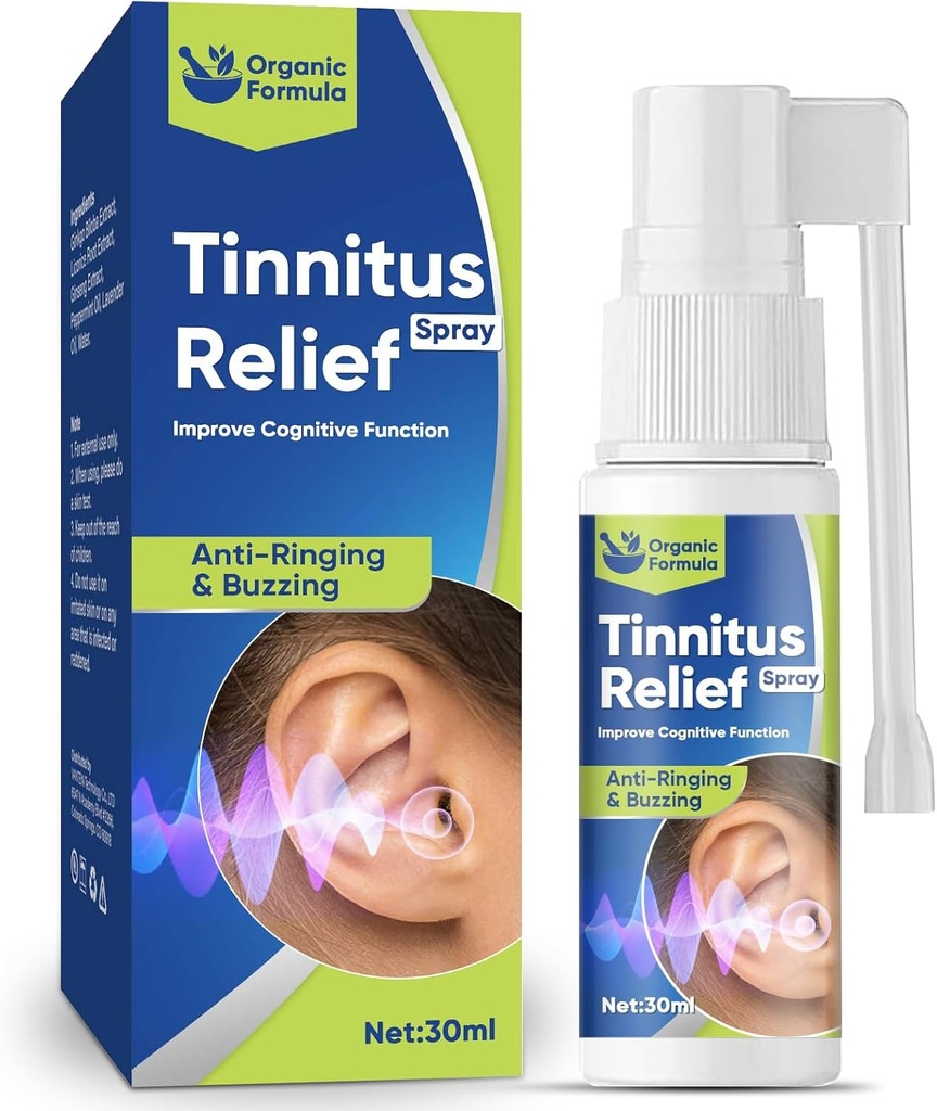 반지 귀를 위한 TUHIMO Tinnitus Rëliëf, 자연 효과적인 Tinnitus 처리 살포, 30ml-Blue