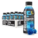 Protein2o 15g Whey Protein Isolate Hydration 음료 플러스 에너지 및 초점, 전해질의 350mg, 카페인 125mg, 설탕 무료, 블루 라즈베리, 16.9 oz 병 (12 포장)