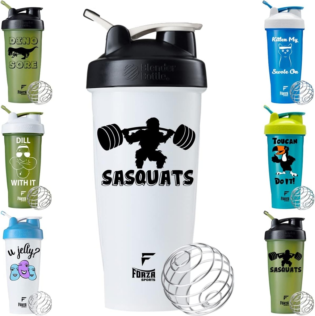 Forza Sports Blender Bottle x 클래식 28 온스. 셰이커 - Sasquats - 검정