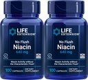 생활 연장 홍조 Niacin 없음 640 mg, 100 캡슐 (포장 2)