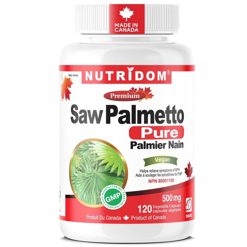 Nutridom는 Palmetto 500mg, Non-GMO, Vegan, 글루텐 무료, Soy 무료 및 Dairy 무료 (120 카운트)를 보았습니다.