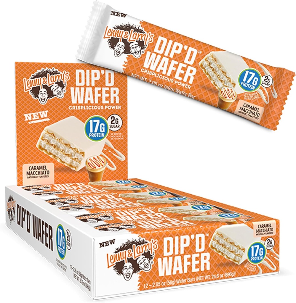 Lenny & Larry의 보스! Immunity BarTM, Caramel Macchiato, 17g Dairy & Plant Protein, Probiotics, 12 박스