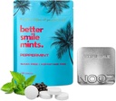 NOOZ Better Smile Mints – 180 Count | 구두 건강 및 신선한 호흡 지원 | Gum & Teeth Care, PH Balance | 슈가프리, 아스파르프리 | Peppermint flavor | 프리미엄 리필블 틴 포함
