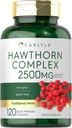 Carlyle Hawthorn Berry Complex 2500mg 캡슐 | 120 개 | 추출물 분말 | 남성과 여성용| Non-GMO & 글루텐 무료 보충