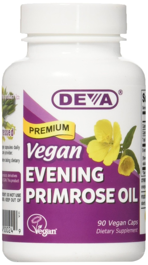 Deva Vegan 비타민 저녁 Primrose 기름 Vcap, 90 조사