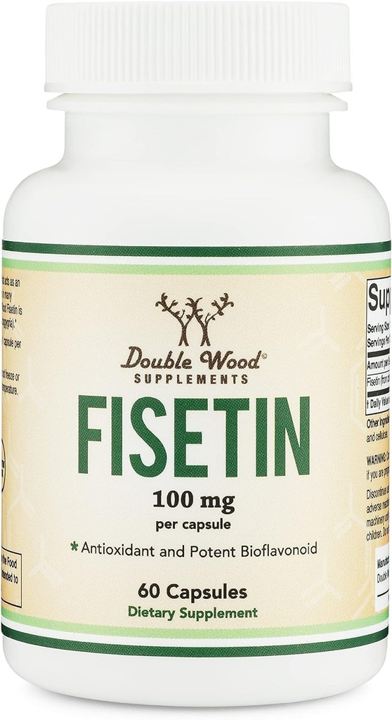 Fisetin 보충교재 - Bioactive Flavnonols, 60의 조사 (Apigenin, Luteolin 및 Quercetin와 유사한 Bioflavonoid Polyphenols 보충교재) Aging 지원 Senolytic의 100mg
