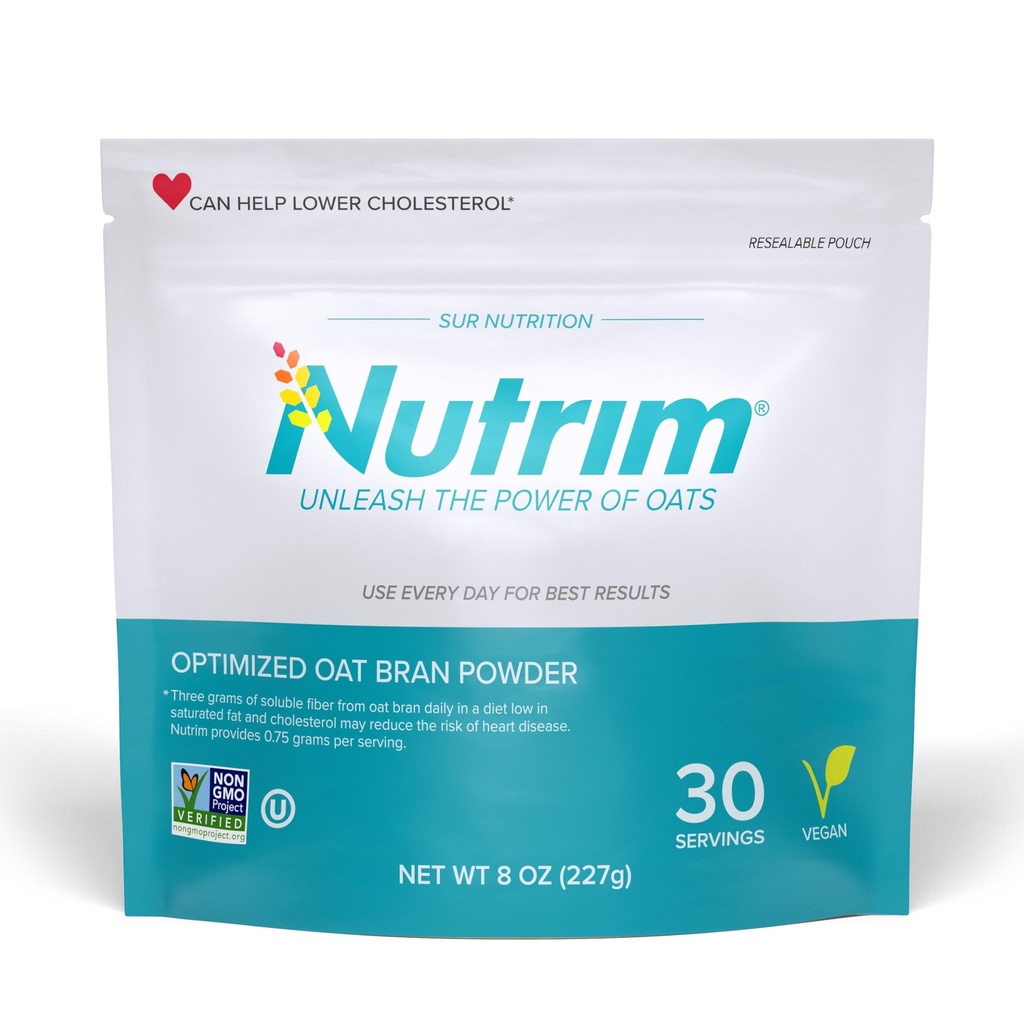 Nutrim Oat Bran 분말 750mg Beta Glucan 서빙 당 - Cholesterol 관리 & 면역 지원 - 심장 건강, 비 GMO & Vegan Oatmeal 분말을 위한 쉬운 Mix 수용성 섬유