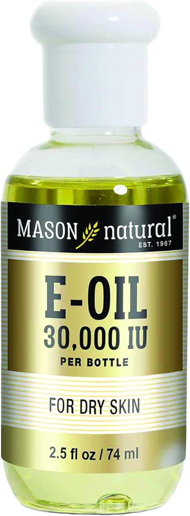 MASON NATURAL 비타민 E 기름, 채식주의자를 위해 적당한 30000 iu, 사용 Dull, 건조한 피부 또는 항 산화제와 노화 방지 이익을 위한 규정식 보충교재로, 2.5 Fl Oz를 습기를 공급하는 정상으로