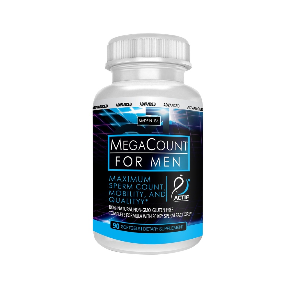 ACTIF MegaCount for Men - 최대 불임 지원 및 정자 수 부스터, 임상적으로 입증 정자 수와 무질성을 개선하기 위해 - 비 GMO, 미국에서 만든, 90 카운트