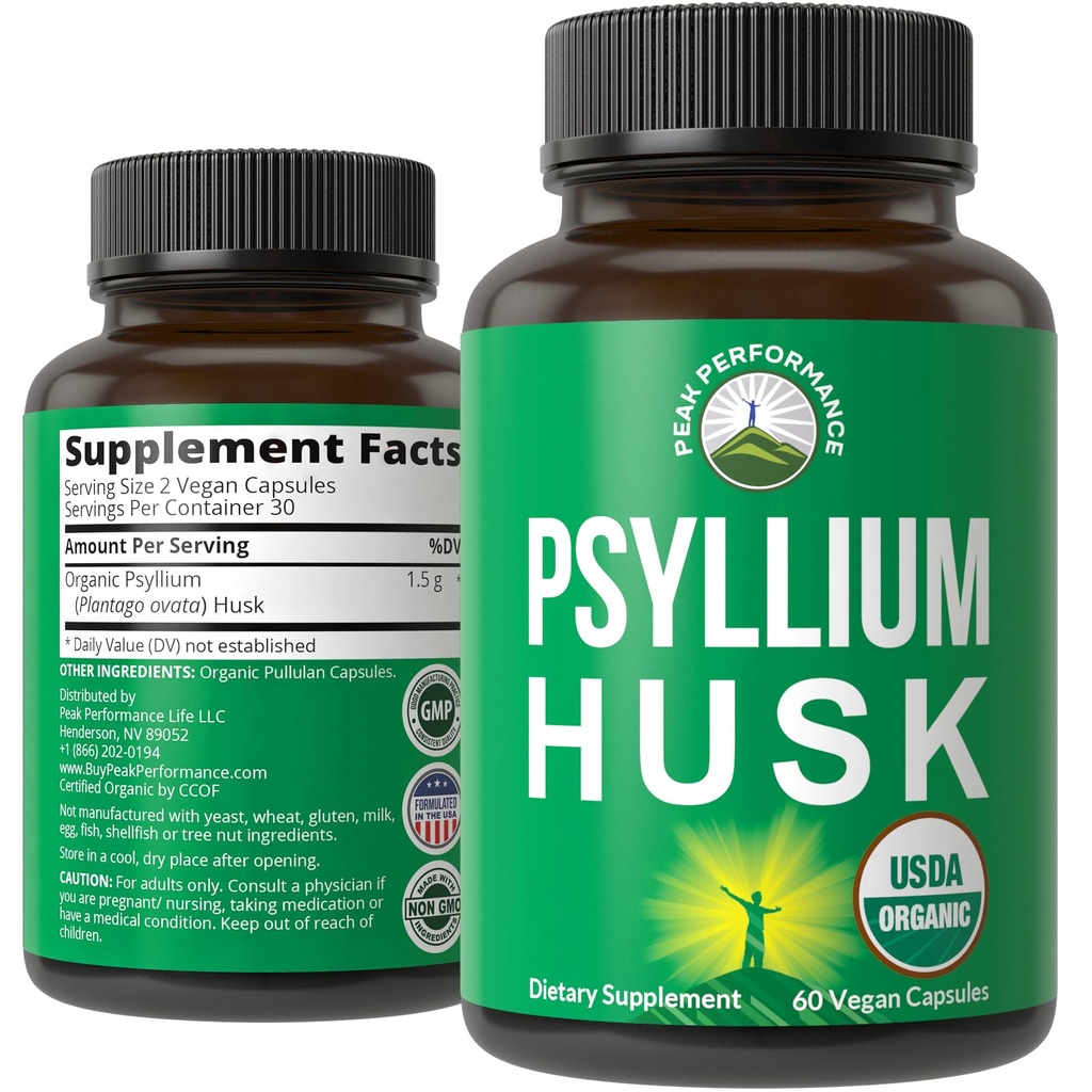 USDA 유기 Psyllium Husk Vegan 캡슐 유기 Psyllium Husk씨로 만든. Gut를 위한 섬유 보충교재. 소화 Prebiotics. 소화를 위한 알약, Bloating 없이 거친. 기타 제품