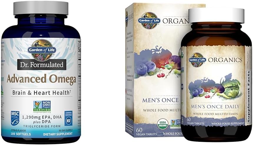 생활의 정원 Omega-3 물고기 기름 1,290mg + 남자 유기 Multivitamin, 60의 정제