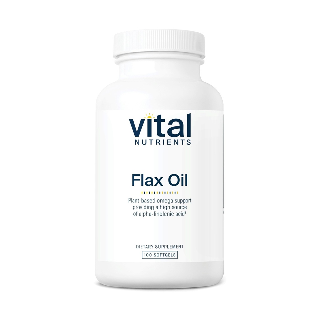 Vital Nutrients Flax Seed Oil 3000mg | 심장 건강에 대한 ALA의 높은 농도를 가진 찬 압박된 Flax 기름 * 글루텐, 낙농장 및 콩 무료 | Non-GMO | 100 Softgels