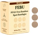 FEBU Eco-Friendly Bamboo Fabric Bandages | PFAS Free Bandages for Scrapes & Cuts | 유연한 직물 붕대 | 완전 퇴비 가능, 유액 무료 붕대 | 50 개 스팟