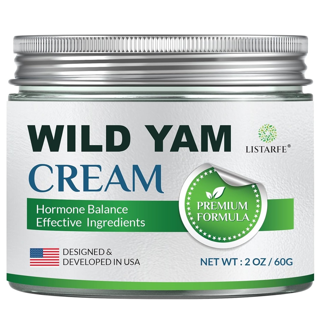 호르몬 균형을위한 야생 Yam 크림, 유기 야생 Yam 크림 뜨거운 플래시와 밤 땀 Menopause 구호, 2 oz