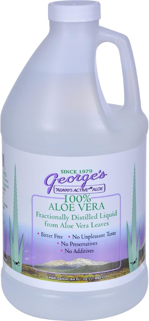 Georges Aloe Vera - 분수 증류 액체 - Bitter Free - 보존제 없음 - 64 fl oz (포장 4)