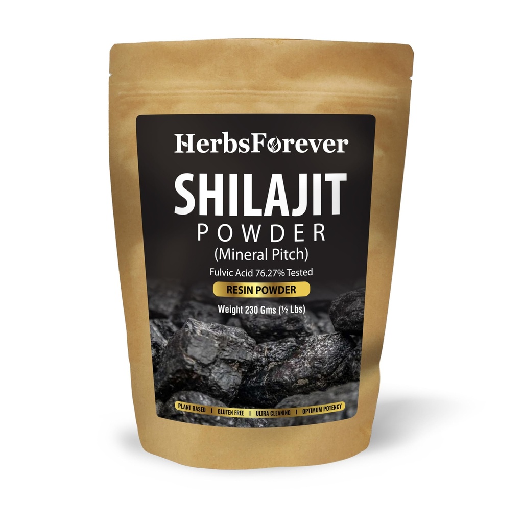 Herbsforever Shilajit 분말 무기물 피치 산화 방지제 일반적인 웰니스 집중된 추출물 6:1 8.11 oz 230 GMS